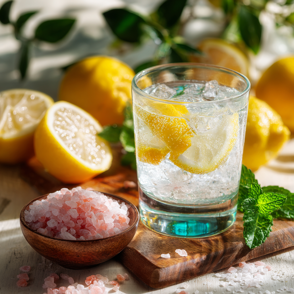 Pink Salt Weight Loss Recipe detox drink with lemon