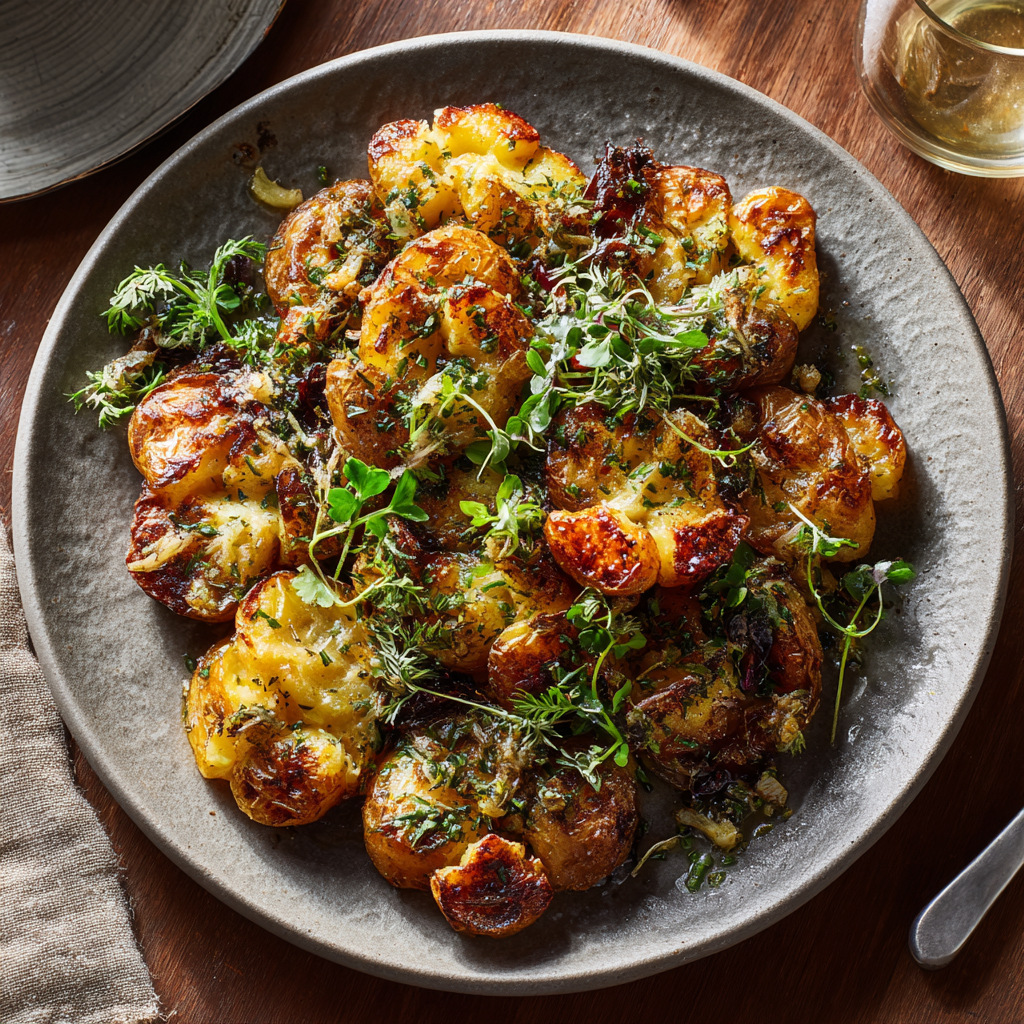Smashed Potatoes Plant-Forward Recipe: The Ultimate 2025 Food Trend 2 Crispy smashed potatoes plant-forward recipe served with fresh herbs on a rustic plate